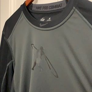 Nike Pro Combat 3/4 Sleeve Baseball Shirt